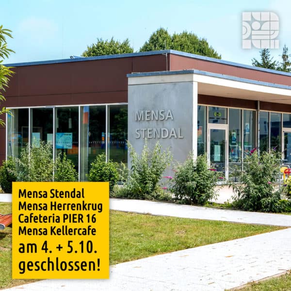 Mensen geschlossen am 4. + 5.10. geschlossen! / Canteens closed on October 4 and 5!